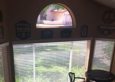 Bay window with white blinds, Shutters & Blinds of Arizona